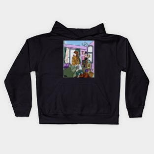 Praying at the window Kids Hoodie